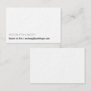 Minimalismus in schwarz weiß Visitenkarte