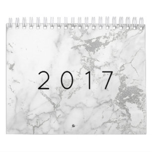 Minimalismus Marmor White Gray Silver Gold Kalender