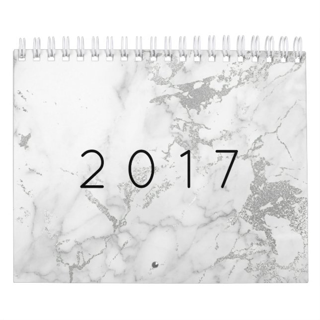 Minimalismus Marmor White Gray Silver Gold Kalender (Titelbild)