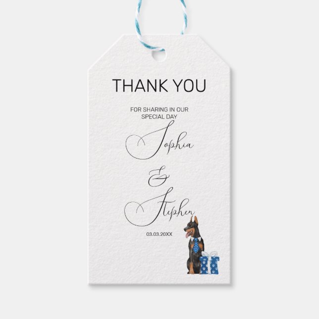 Minimalismus mit einer Hunde-Illustration Geschenkanhänger (Vorderseite)