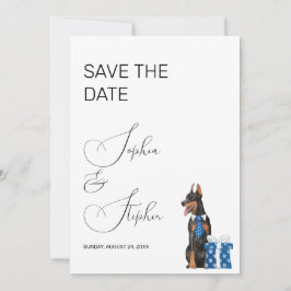 Minimalismus mit einer Hunde-Illustration Save The Date