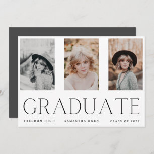 Minimalismus Portrait Drei High School Graduate Ankündigung