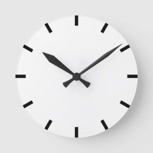 Minimalismus schwarz u. Weiß einfach städtisch Runde Wanduhr