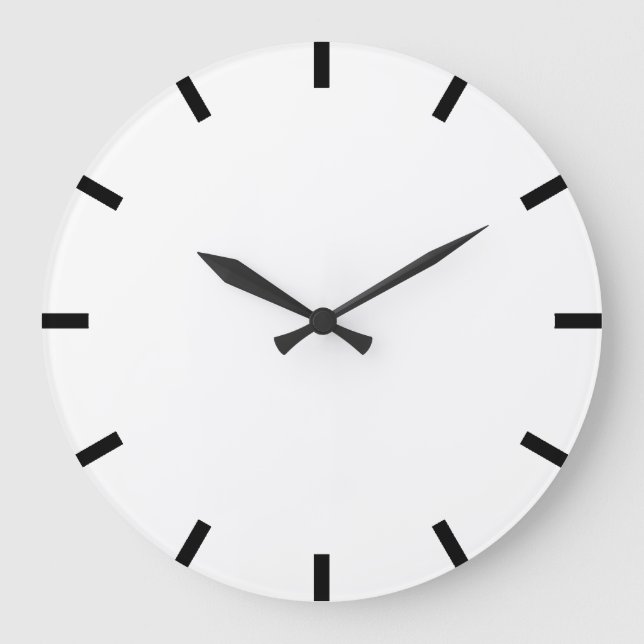 Minimalismus Schwarz-weiß Zuhause Office Urban Große Wanduhr (Vorderseite)