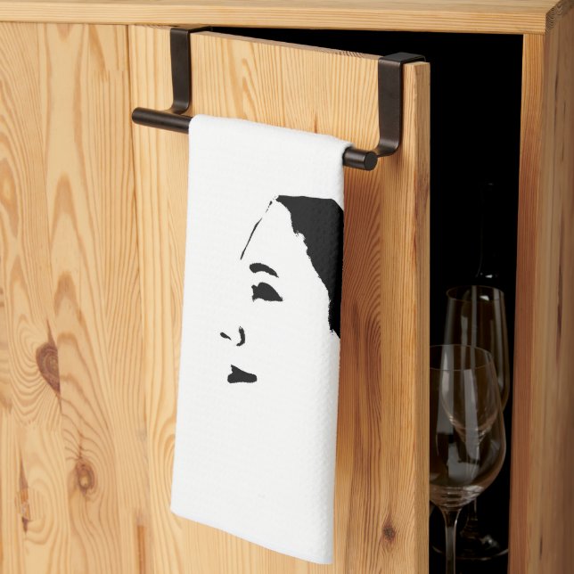 Minimalismus Sketch Zeichnend weibliche Mädchen Geschirrtuch (Drittel gefaltet)