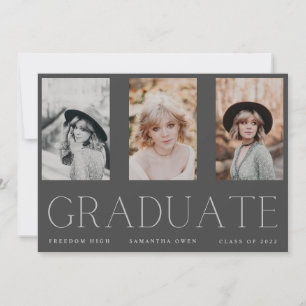 Minimalismus Ultimate Drei High School Graduate Ankündigung