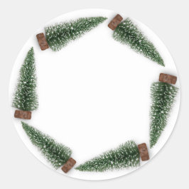 Minimalismus Weihnachtsbaum Geschenk Grüner Winter Runder Aufkleber