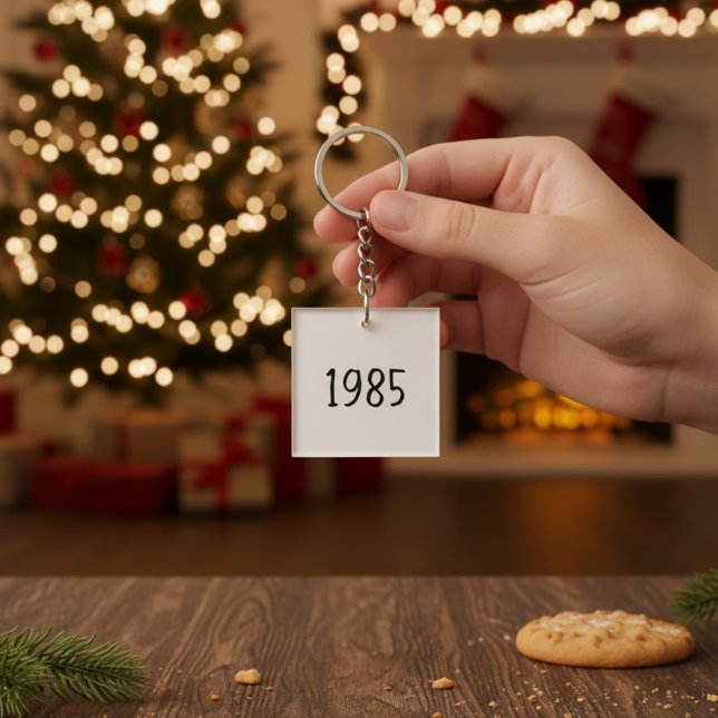 Minimalist 1985 Birthday Year Acrylic Keychain Schlüsselanhänger (Von Creator hochgeladen)
