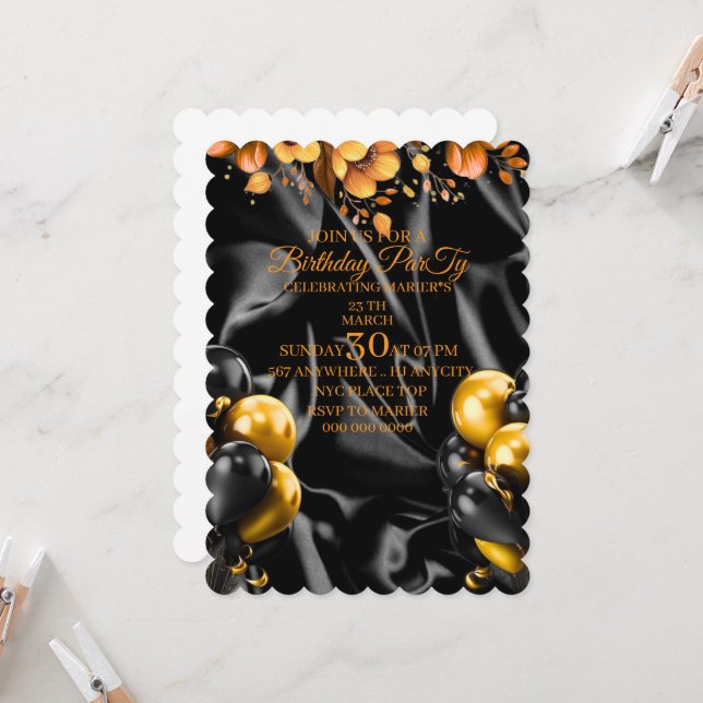 Minimalist 23rd Birthday Invitation – Gold Digital Einladung (Vorderseite/Rückseite Beispiel)