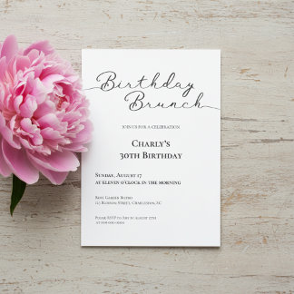 Minimalist 30th Birthday Brunch Einladung