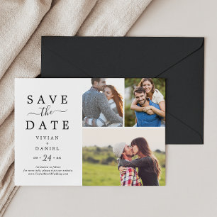 Minimalist 3 Photo Collage Save The Date