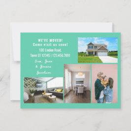 Minimalist 4 Photos We Moved Moving Announcement Postkarte