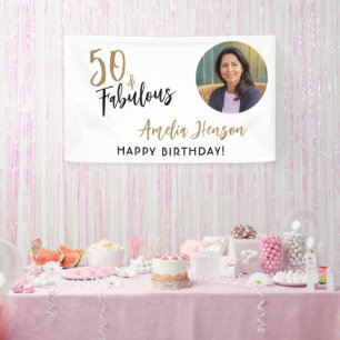 Minimalist 50 und Fabelhaft Foto 50. Geburtstag Banner