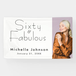 Minimalist 60 & Fabulous 60th Birthday Party Banner