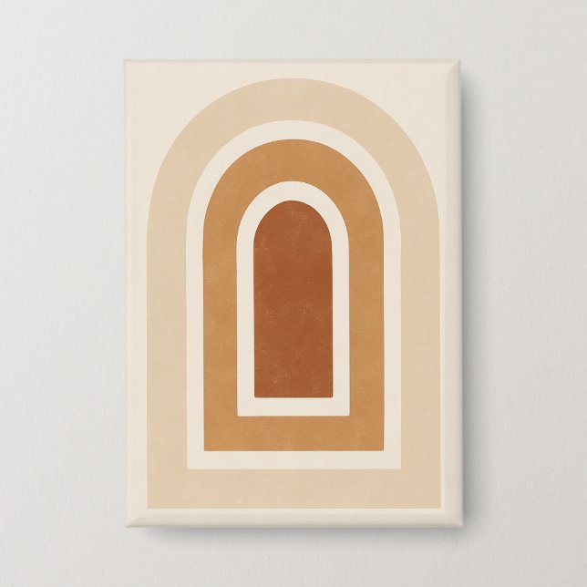 Minimalist Abstract Arch Print - Earth Tones Button (Vorderseite)