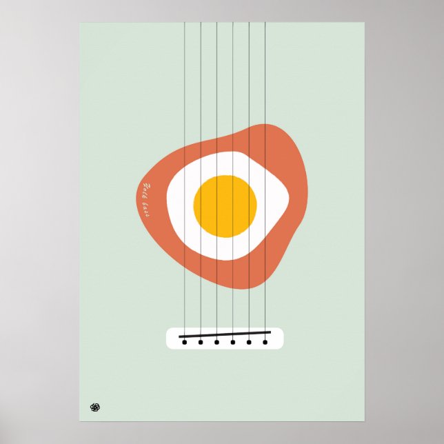 Minimalist Abstract Egg poster with Bass design (Vorne)