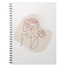 Minimalist Abstract Floral Line Art  Notizblock