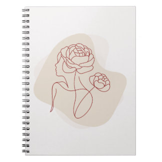 Minimalist Abstract Floral Line Art Notizblock