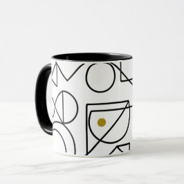 Minimalist Abstract Geometric Line Art Mug Tasse