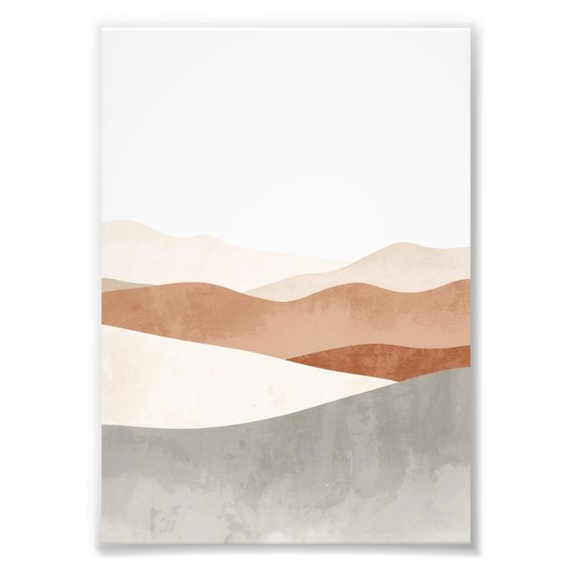 Minimalist abstract landscape wall art – Calm neut Fotodruck (Vorne)