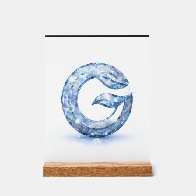Minimalist Abstract Letter G  Acrylschild (Vorderseite)