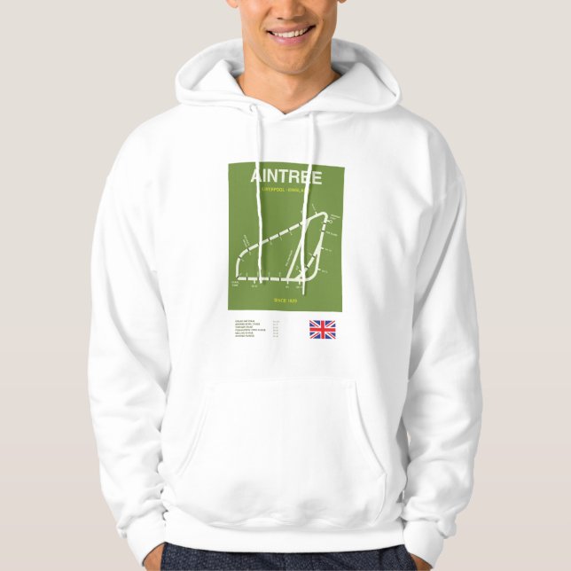 Minimalist Aintree Horse Racing Line Print Hoodie (Vorderseite)