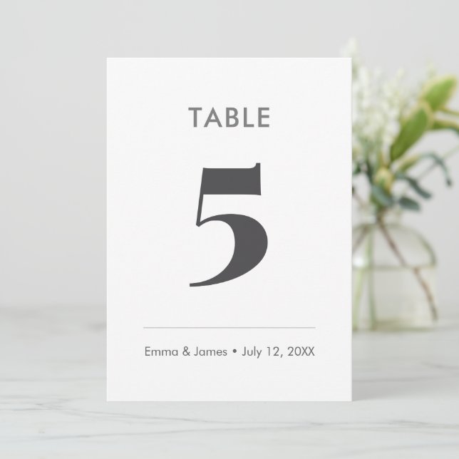 Minimalist Ampersand Wedding | Table Number Einladung (Stehend Vorderseite)