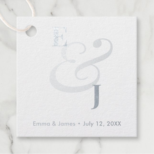 Minimalist Ampersand Wedding | Thank You Geschenkanhänger (Vorderseite)