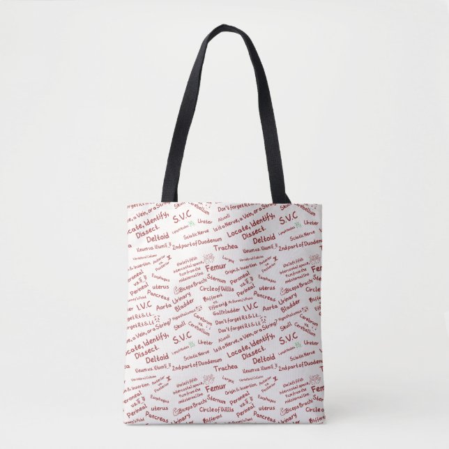 Minimalist Anatomie Muster - Medizin Studenten-Tas (Vorderseite)