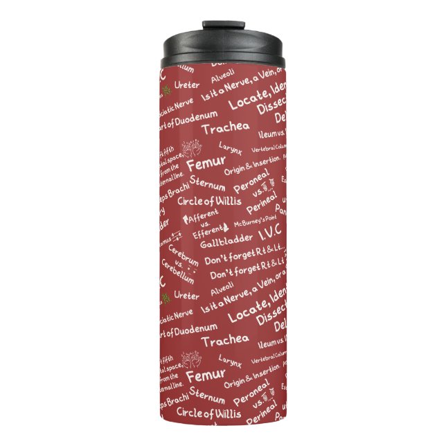 Minimalist Anatomy Pattern Thermal Tumbler Thermosbecher (Vorderseite)