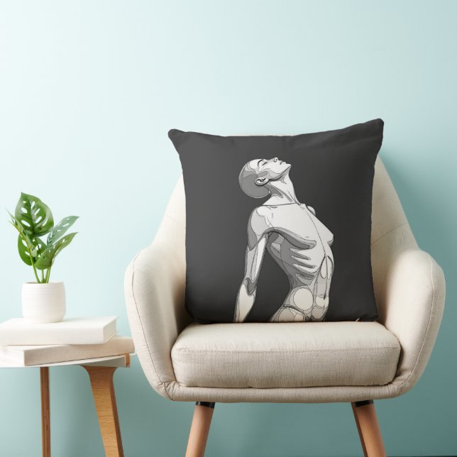 Minimalist Android Female - Modern Throw Pillow Kissen (Stuhl )