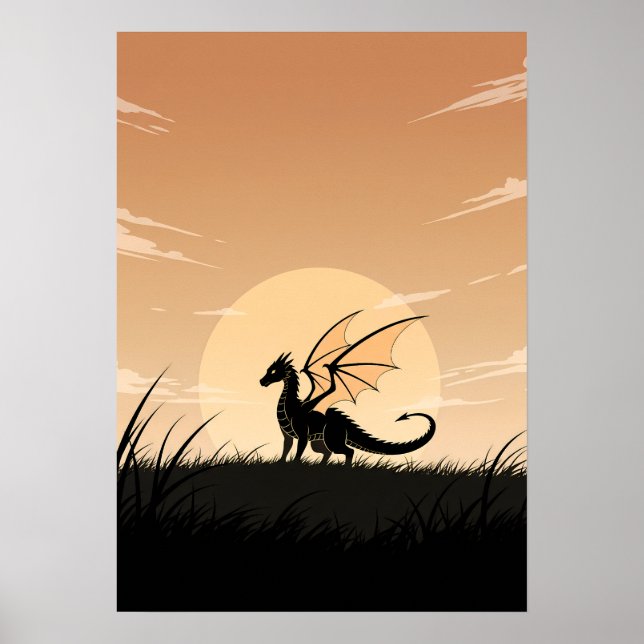 Minimalist Anime Dragon Poster (Vorne)
