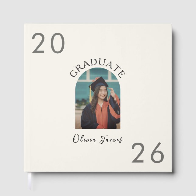 Minimalist Arch Abschlussfoto Gästebuch (Vorderseite)