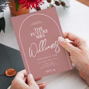 Minimalist Arch Marsala Simple Bridal Shower  Einladung