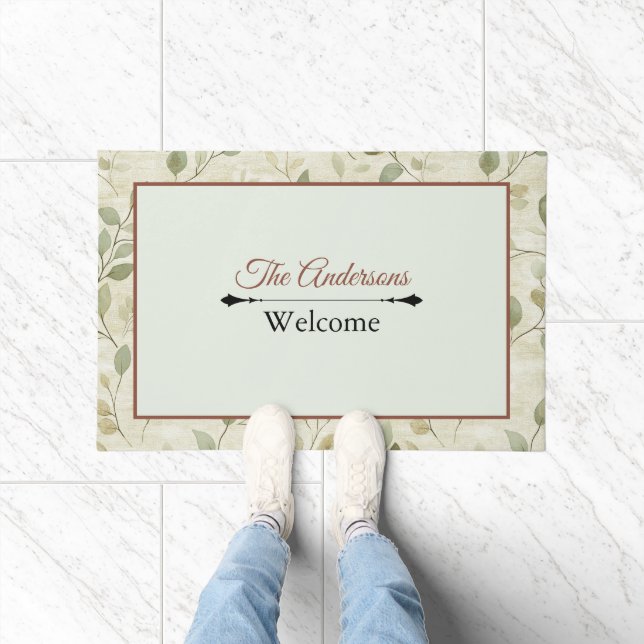 Minimalist Art Doormat | Personalized Family Name Fußmatte (Indoor)