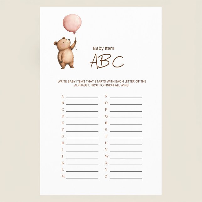 Minimalist Baby Name ABC Game Flyer (Von Creator hochgeladen)