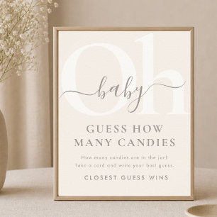 Minimalist Baby Shower Spiel Errate wie viele Süßi Poster