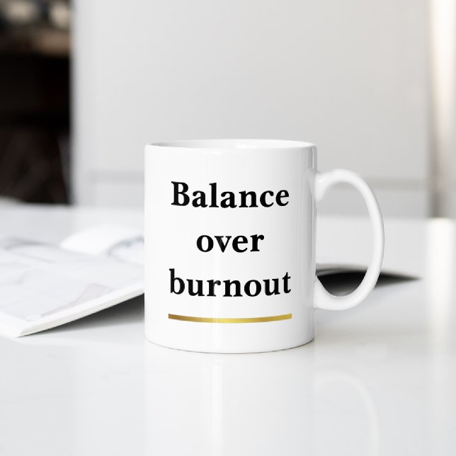 Minimalist Balance over Burnout Motivational  Jumbo-Tasse (Von Creator hochgeladen)