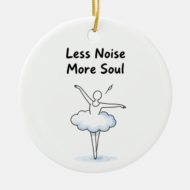 Minimalist Ballet Dancer Soul Quote Art Keramik Ornament (Vorne)