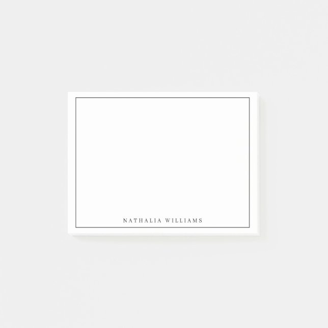 Minimalist Basic Personalize Black Stationery Post-it Klebezettel (Vorderseite)