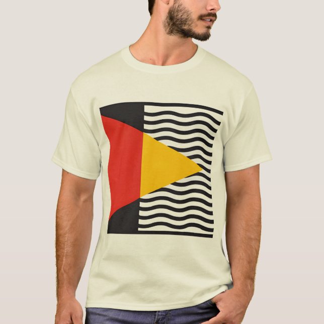 Minimalist Bauhaus Geometric Abstract Art Square  T-Shirt (Vorderseite)