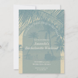 Minimalist Beach Bachelorette Invitation Itinerary Einladung