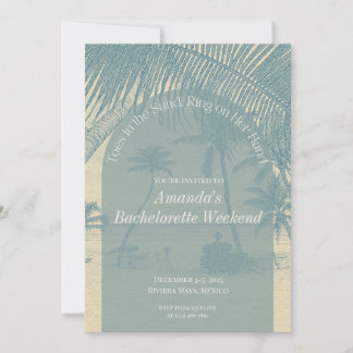 Minimalist Beach Bachelorette Invitation Itinerary Einladung