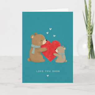 Minimalist Bear Hug Vatertag Karte