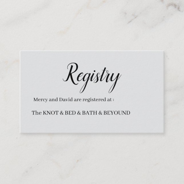 Minimalist  begleitkarte (Vorderseite)