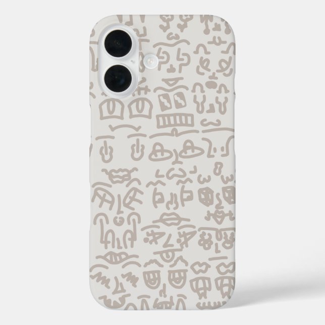 Minimalist Beige Doodle Pattern  Case – Abst (Rückseite)