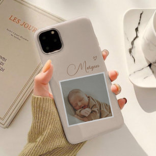 Minimalist Beiges Schriftzug-Eigenes Foto Case-Mate iPhone Hülle
