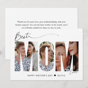 Minimalist Best Mom Ever Individuelles Foto Mutter Karte