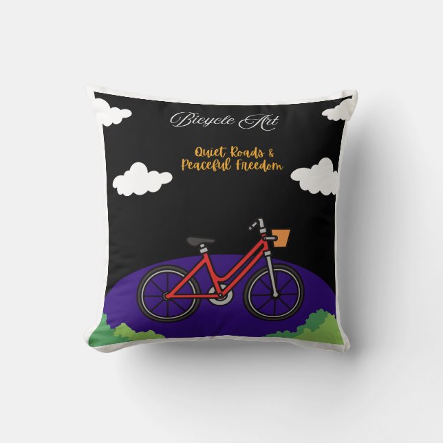 Minimalist Bicycle Art Design Kissen (Vorderseite)