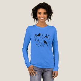 Minimalist Bird Silhouette Long Sleeve Tee